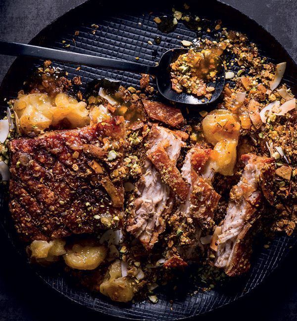 LemonGold<sup>&reg;</sup> Glazed Pork Belly With Pistachio Granola