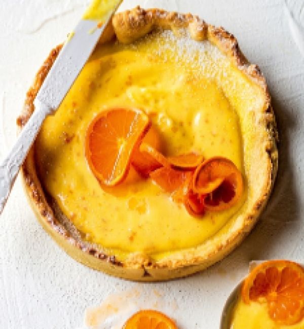Baked maas tart with citrus curd